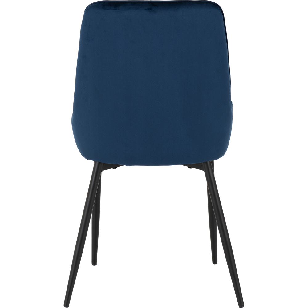 Seconique Avery Set of 2 Sapphire Blue Velvet Dining Chair Image 7