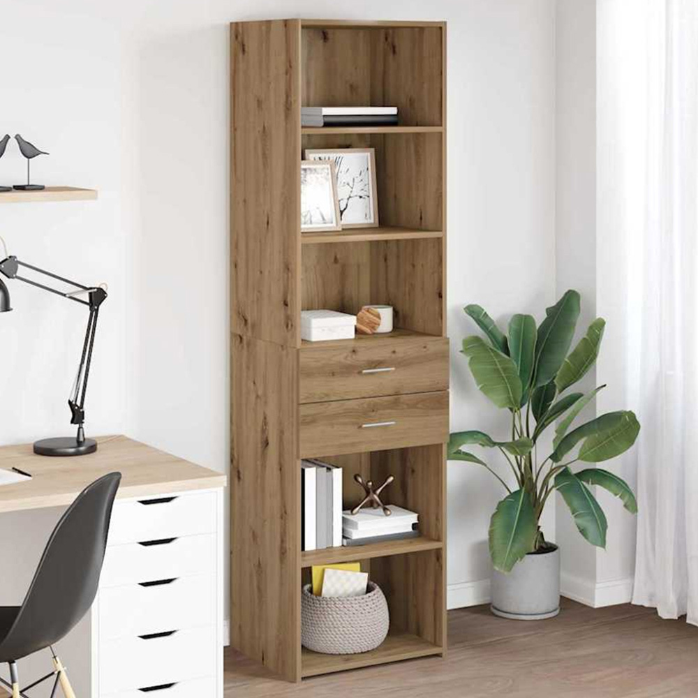 vidaXL 2 Drawer 5 Shelf Artisan Oak Highboard Image 1
