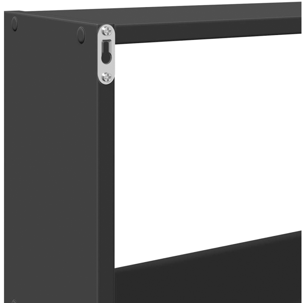 vidaXL 3 Shelf Black Modern Wall Cabinet Image 7