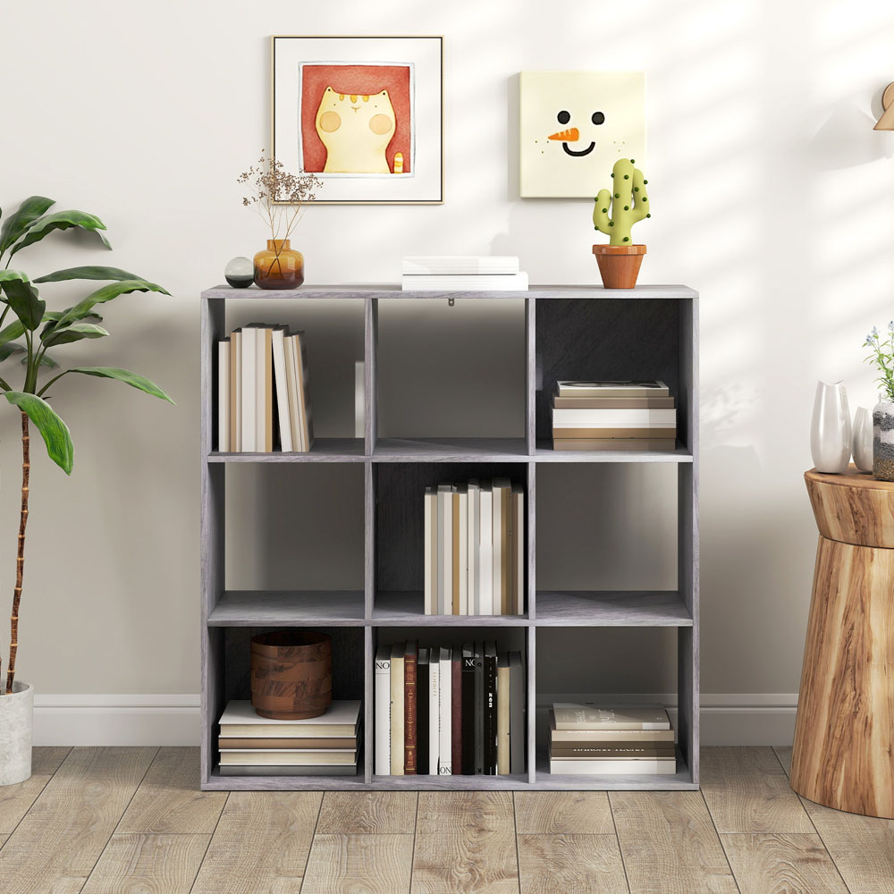 HOMCOM 9 Cube Marble Grey Storage Unit Image 4