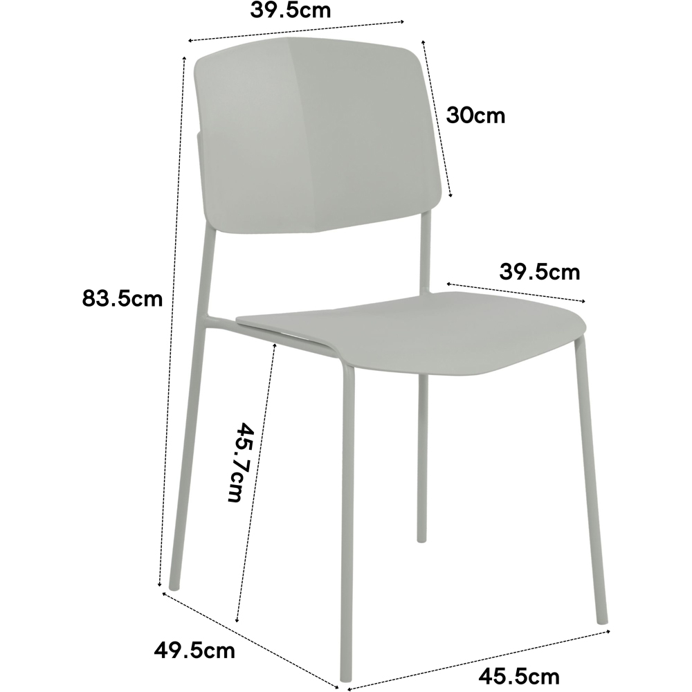 Core Products Aspen Academy 4 Seater Plastic Rectangular Dining Set White and Light Grey Image 7