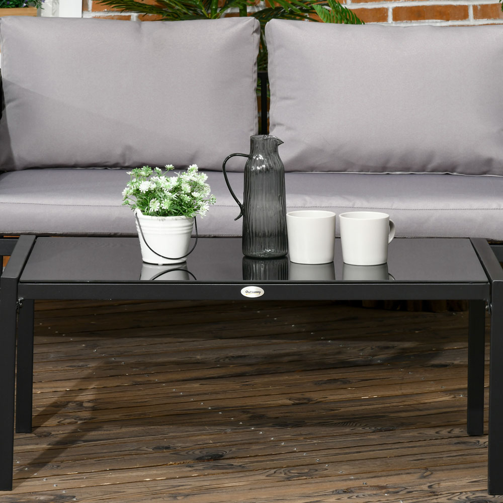 Outsunny 4 Piece Metal Garden Set Grey Image 3