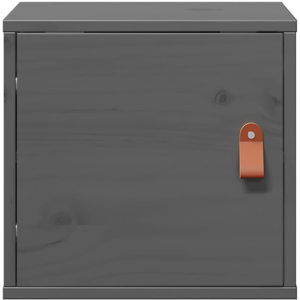 vidaXL Single Door Grey Solid Pine Wood Wall Cabinet Image 4