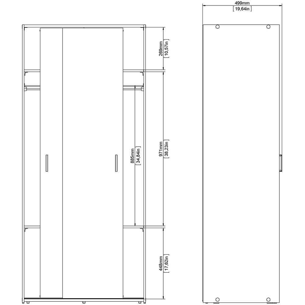 Florence Space 2 Door White Sliding Wardrobe Image 8