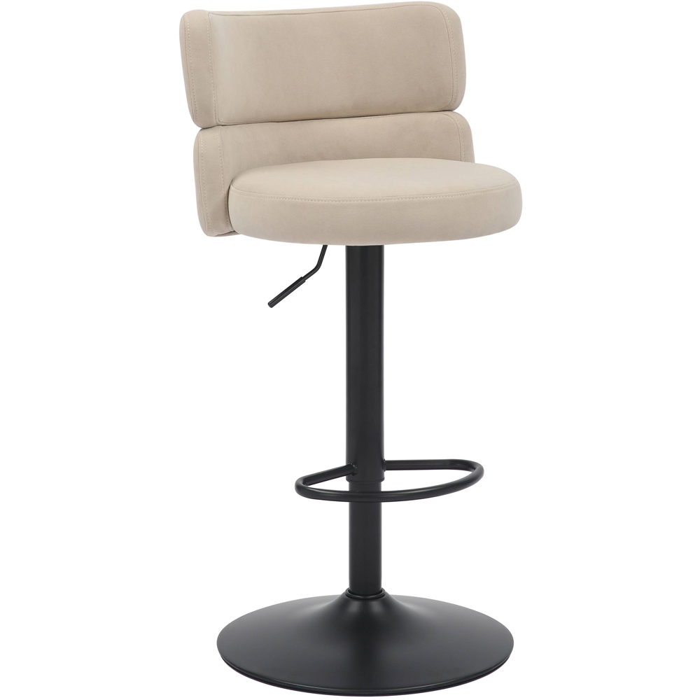 Mason Set of 2 Brushed Velvet Cream and Black Bar Stool Image 2