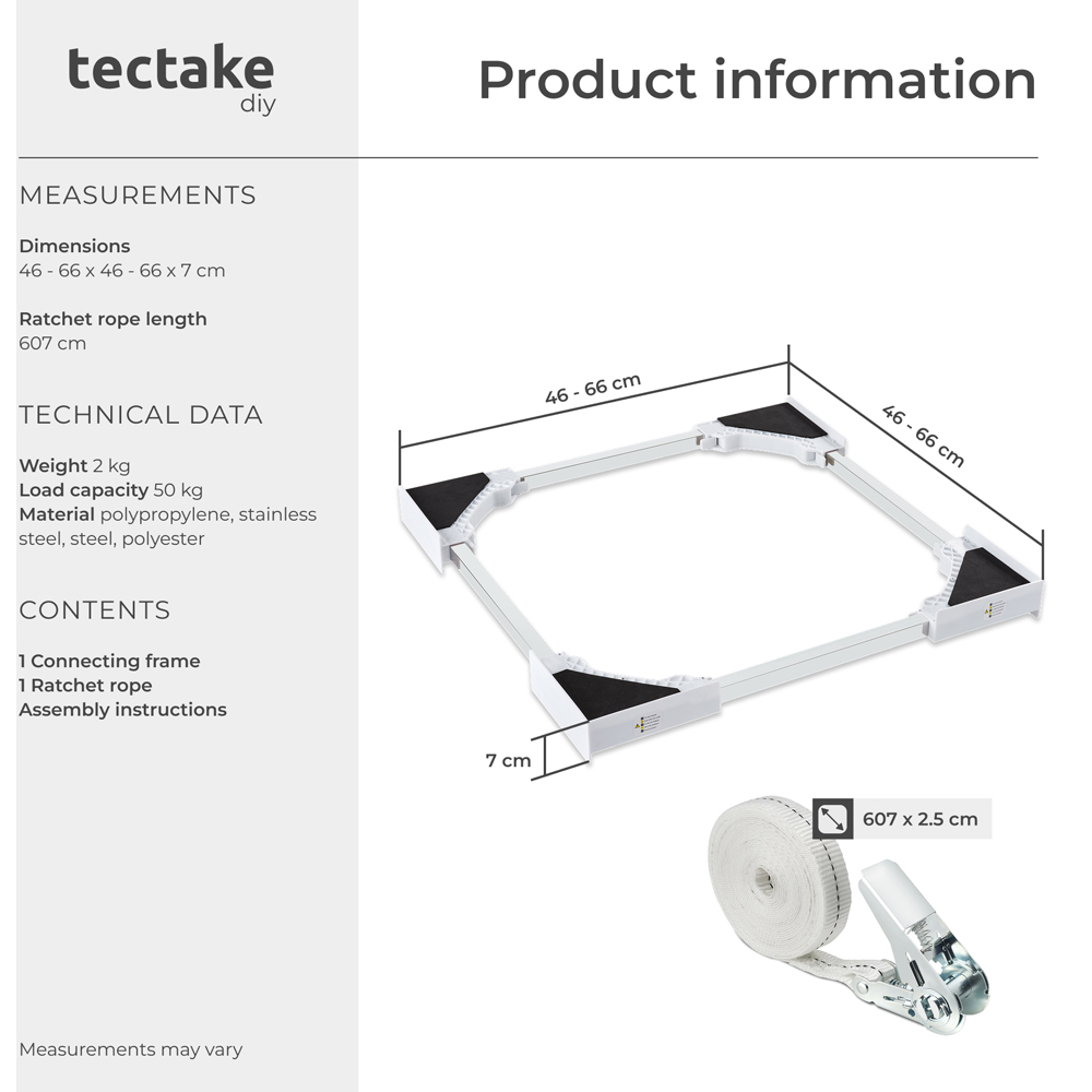 tectake Adjustable Connection Frame Parret with Ratchet Rope Image 8