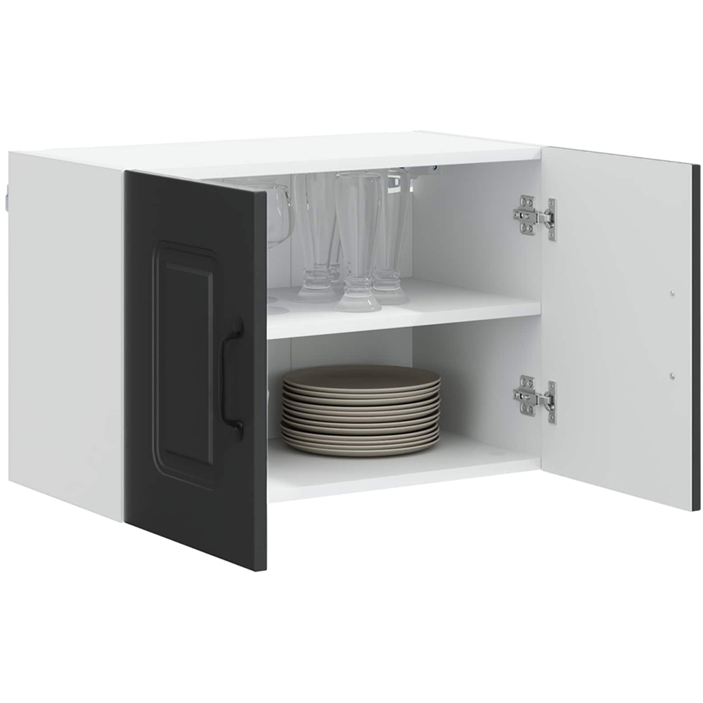 vidaXL Kalmar 2 Door Black Wall Mounted Kitchen Cabinet Set of 2 Image 3