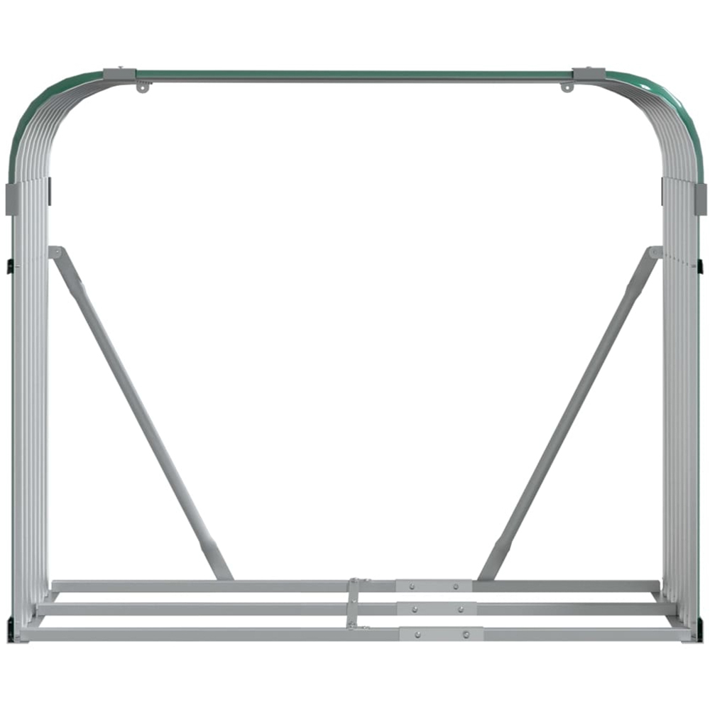 vidaXL Green Galvanised Steel Firewood Log Holder 100 x 120 x 45cm Image 3