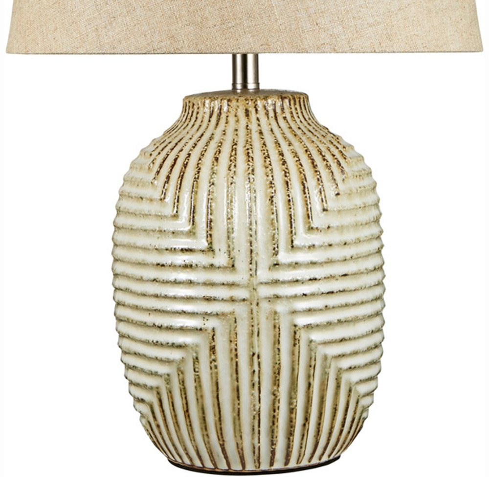 The Lighting and Interiors Harmony Aztec Linen Shade Table Lamp Image 6