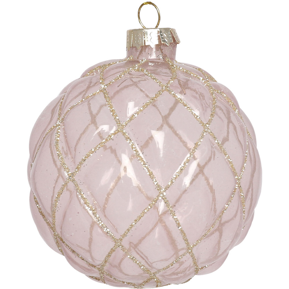 Pink Tinted Champagne Glitter Bauble Image 2