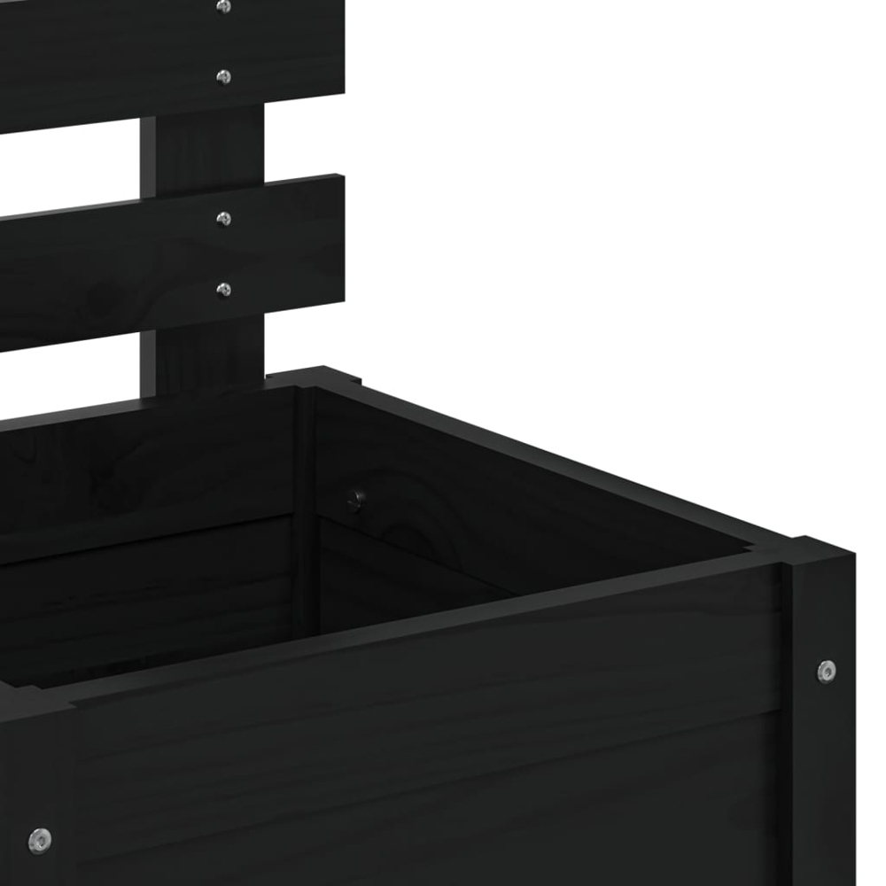 vidaXL Black Solid Pine Wood Garden Planter 39 x 39.5 x 114cm Image 6