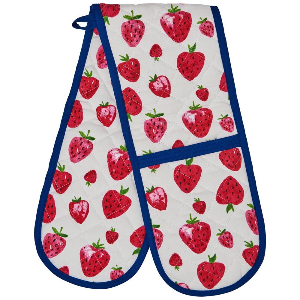 Wilko Strawberry Double Oven Glove Image 1