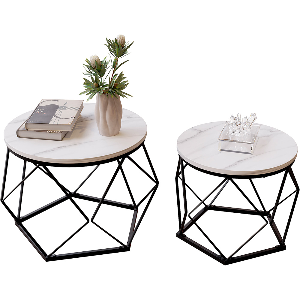 Vida Designs Brooklyn Marble Nest of Tables Set of 2 Image 8