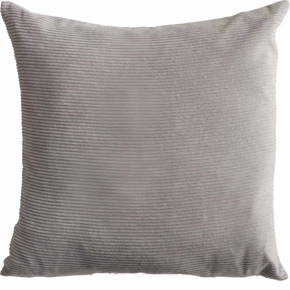 Wilko Grey Corduroy Cushion 43 x 43cm Image 1