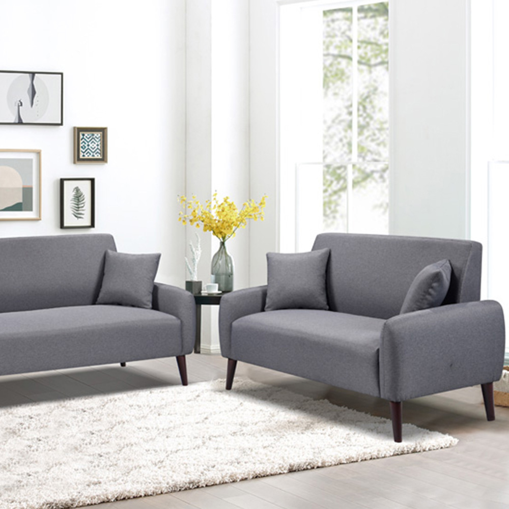 Brooklyn 6 Seater Grey Linen Sofa Set Image 3