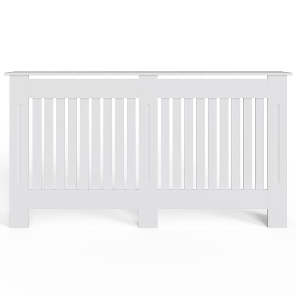 FWStyle White Vertical Slat MDF Radiator Cover Large Image 3