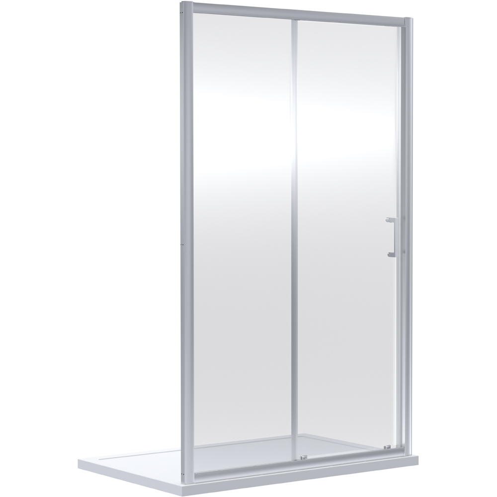 Oem Chrome Single Sliding Shower Door 100cm Image 1