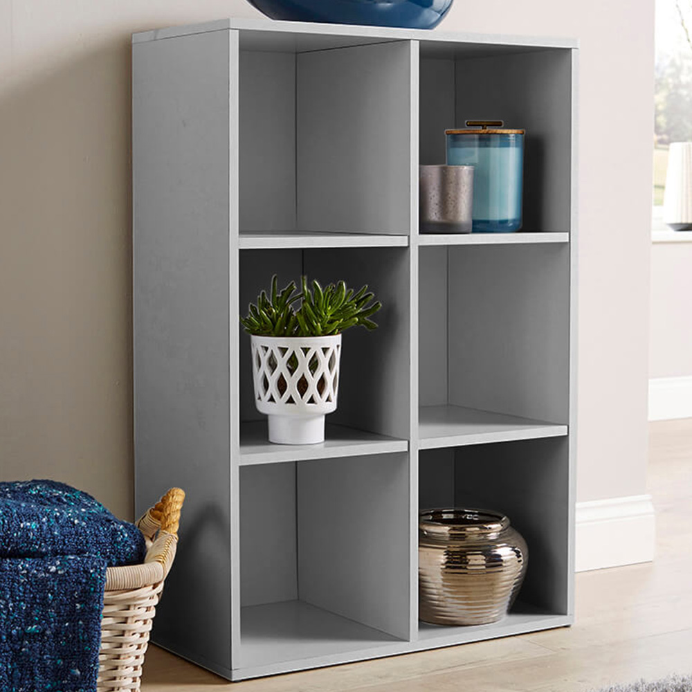 Home Source 6 Cube White Storage Unit Image 1