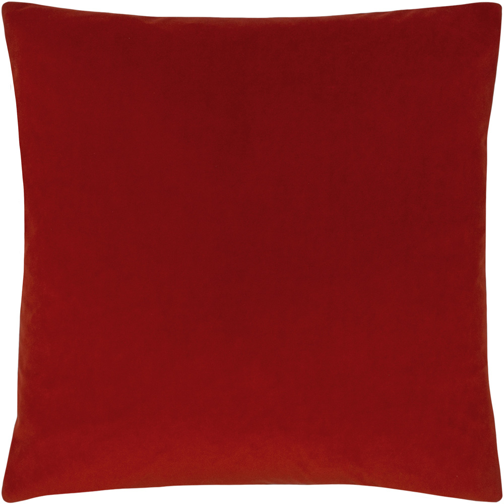 Paoletti Sunningdale Flame Square Velvet Cushion Image 1