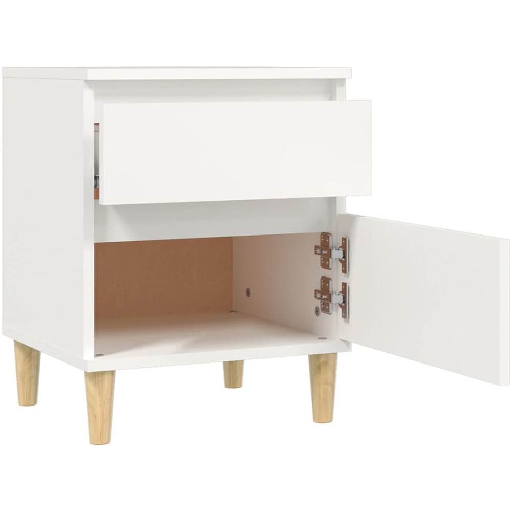 vidaXL 2 Drawer White Bedside Cabinet Set of 2 Image 5