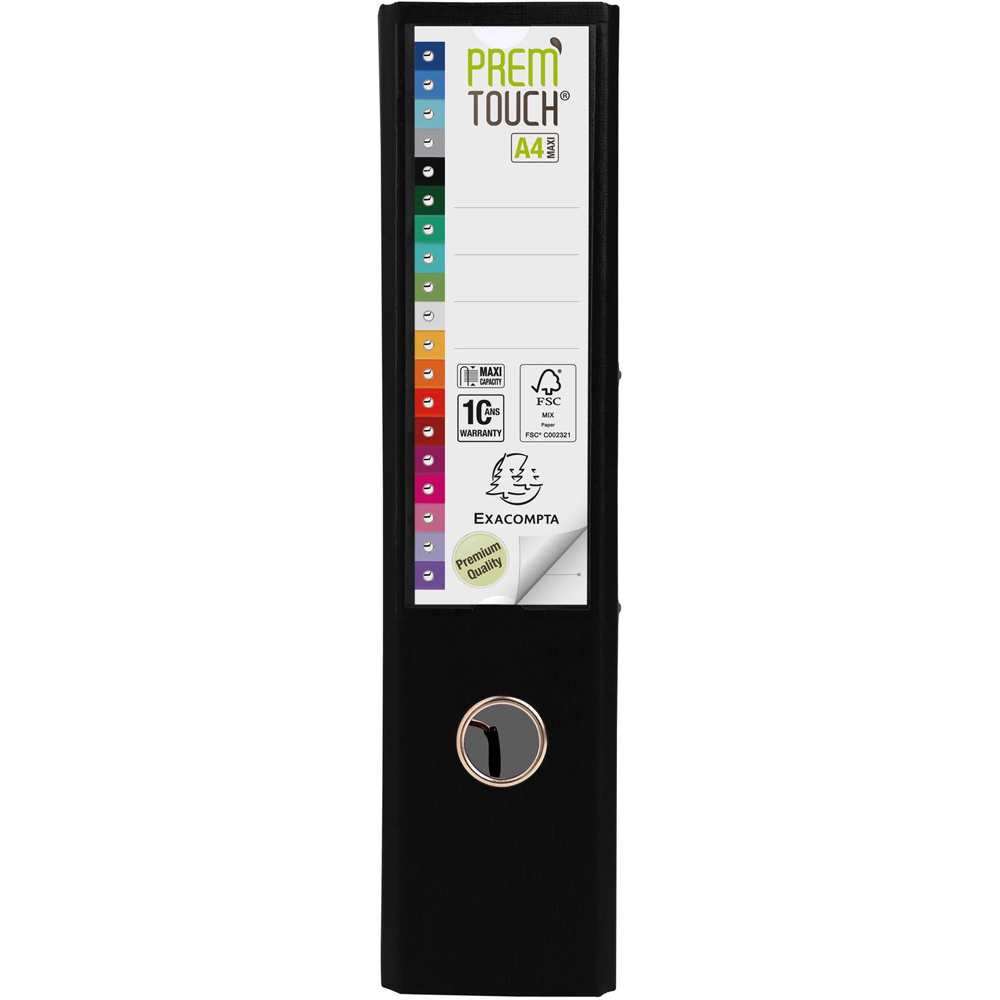 Exacompta PremTouch A4+ Black PP Lever Arch File 10 Pack Image 4