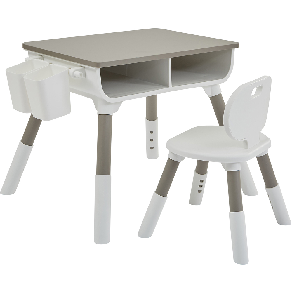 Liberty House Toys White and Grey Adjustable Table and Chair Set Image 2