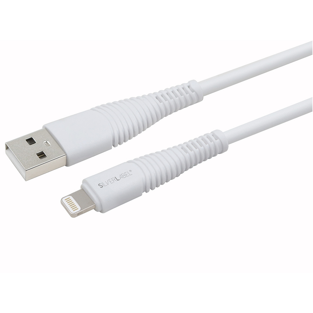 SilverLabel White USB-A to Lightning Cable 1m Image 2