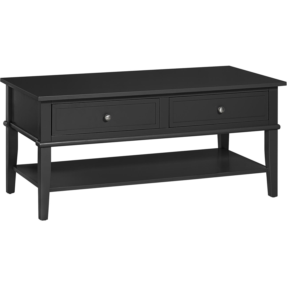 Dorel Franklin 2 Drawer Single Shelf Black Coffee Table Image 2