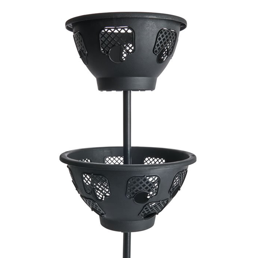 Wilko 2 Tier Black Easy Blooming Basket Image 2