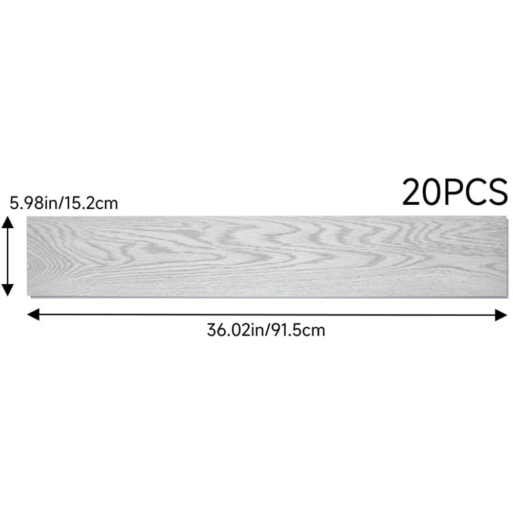 Living and Home Light Grey Wood Grain Rectangle PVC Flooring 20 Pack Image 8