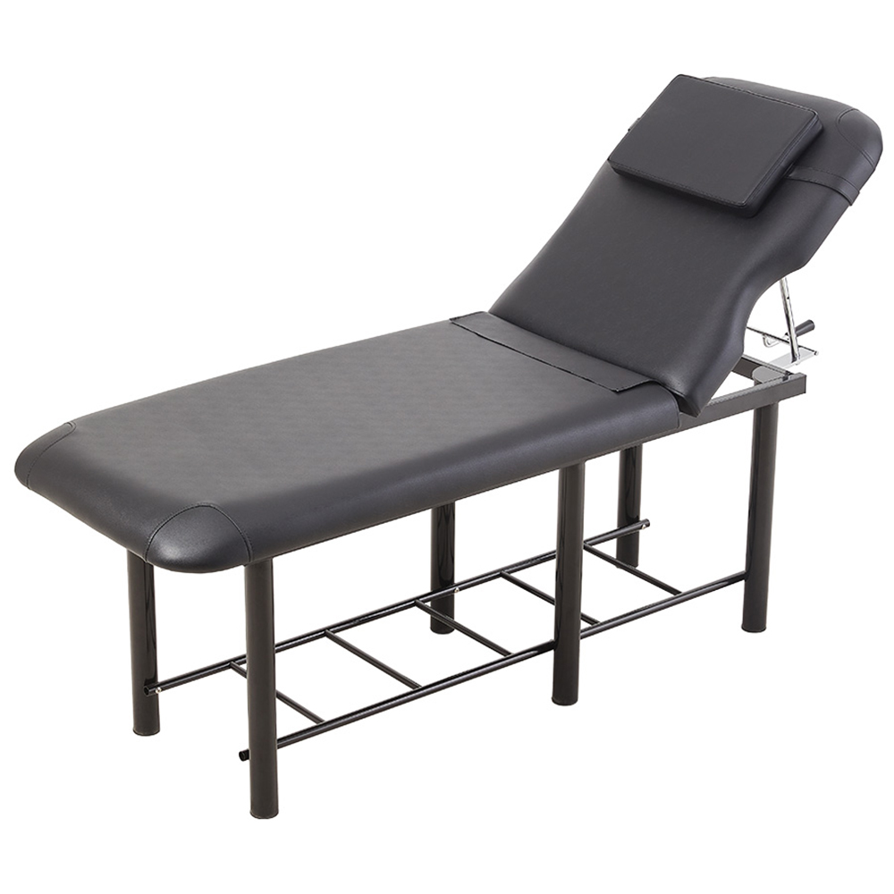 Living and Home Black Adjustable Back Massage Bed with Storage Shelf Image 2