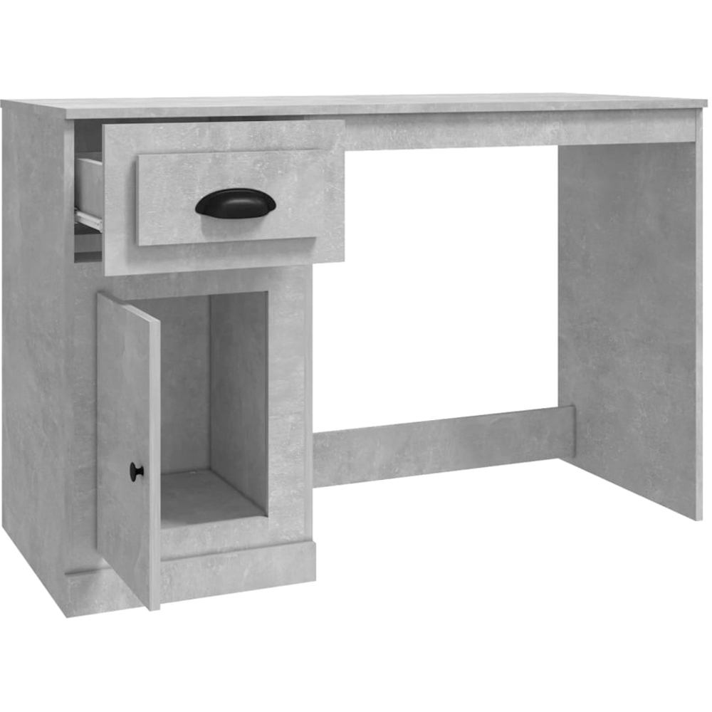 vidaXL Single Door Single Drawer Study Desk Concrete Grey Image 6