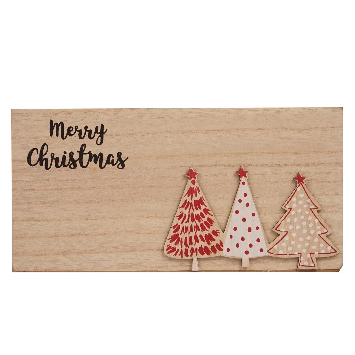 Merry Christmas Wooden Crate - Natural Image 1