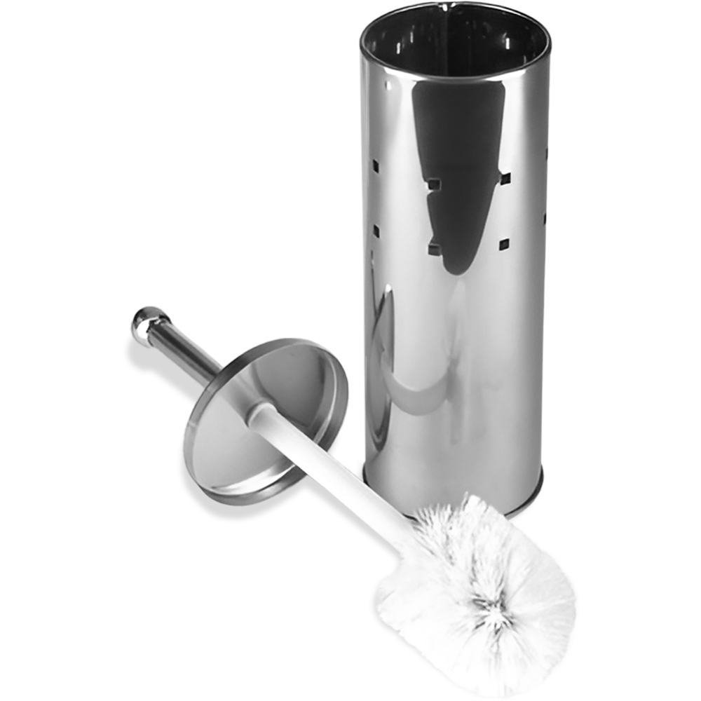 Highlands Homeware Silver Pedal Bin and Toilet Brush Set Image 2