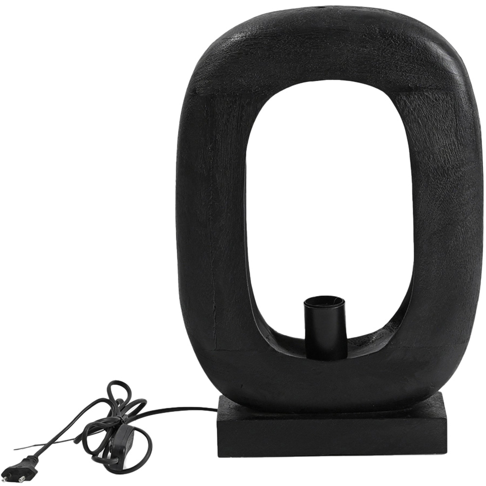 IH Design Black Solid Wood Novelty Table Lamp Base Image 1