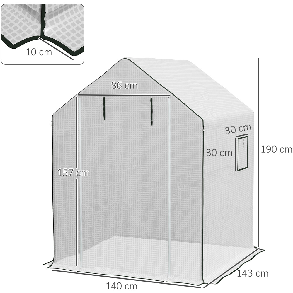 Outsunny 6.2 x 4.5 x 4.6ft White Walk In Replacement Greenhouse Cover Image 7