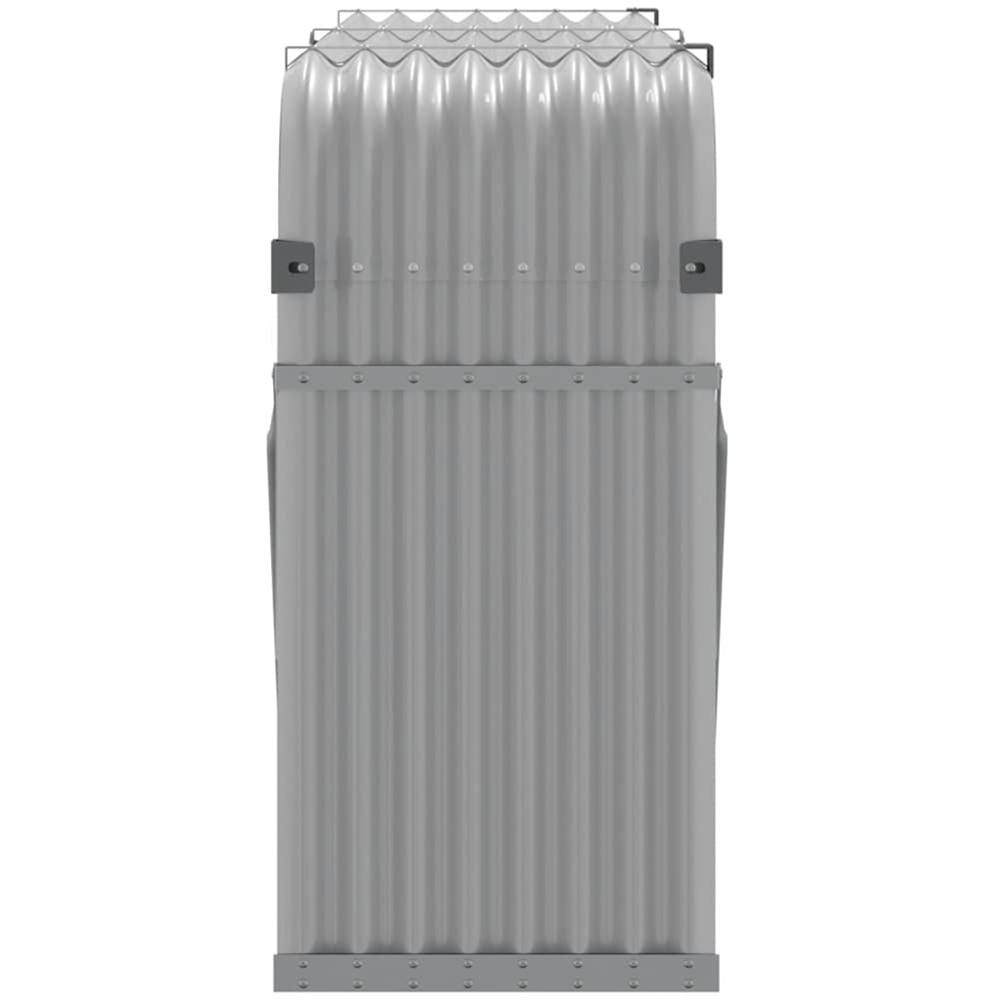 vidaXL Grey Galvanised Steel Firewood Log Holder 100 x 180 x 45cm Image 4