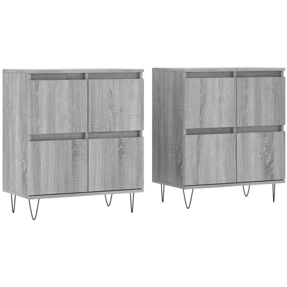 vidaXL 4 Drawer Grey Sonoma Sideboard 2 Pack Image 2