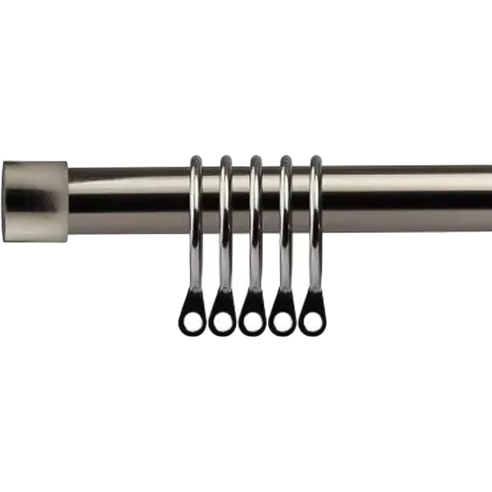 New Edge Blinds 120-210cm Extendable Black Silk Fenton Metal Curtain Pole Image