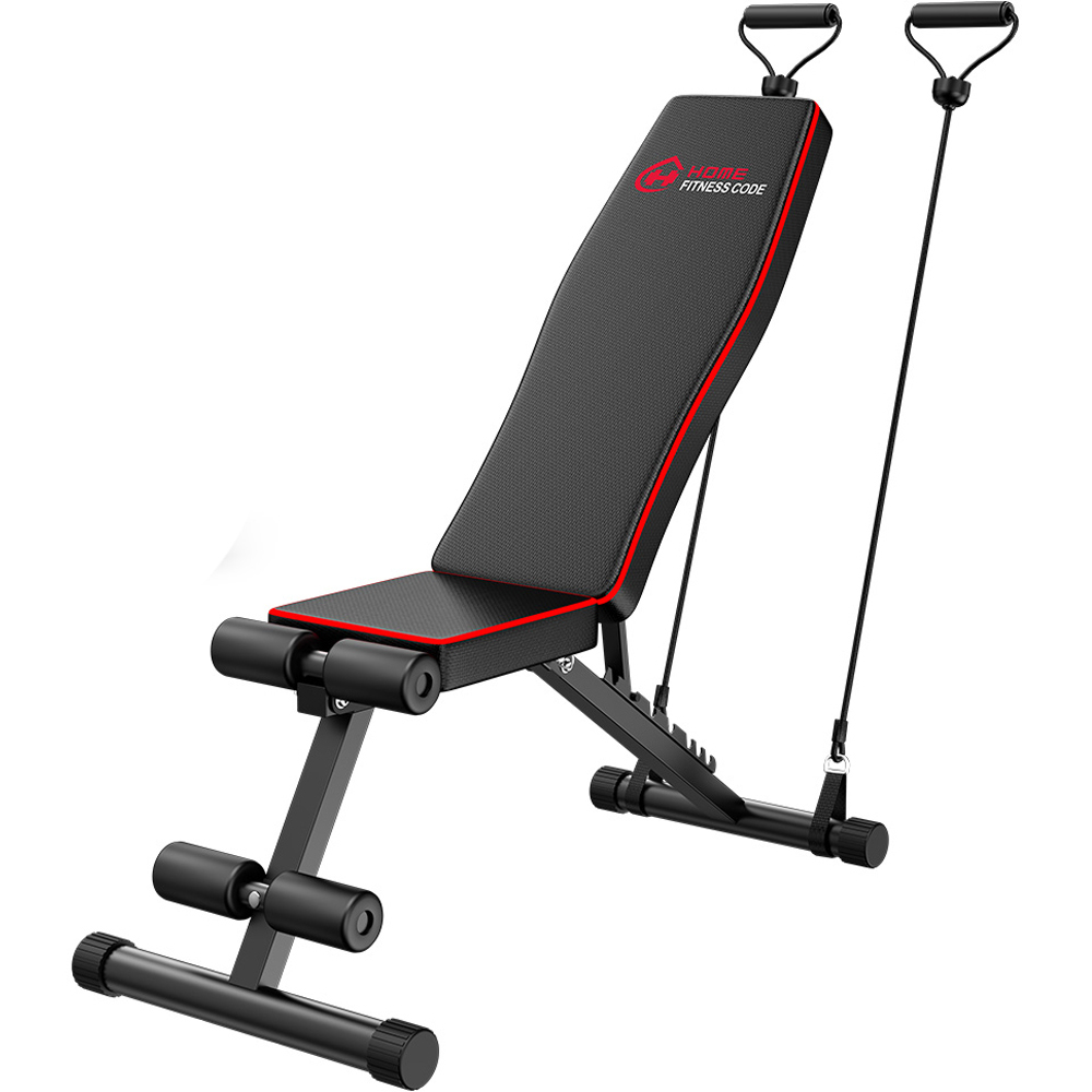 Rattrix B1 Black Adjustable Backrest Foldable Workout Bench Image 1