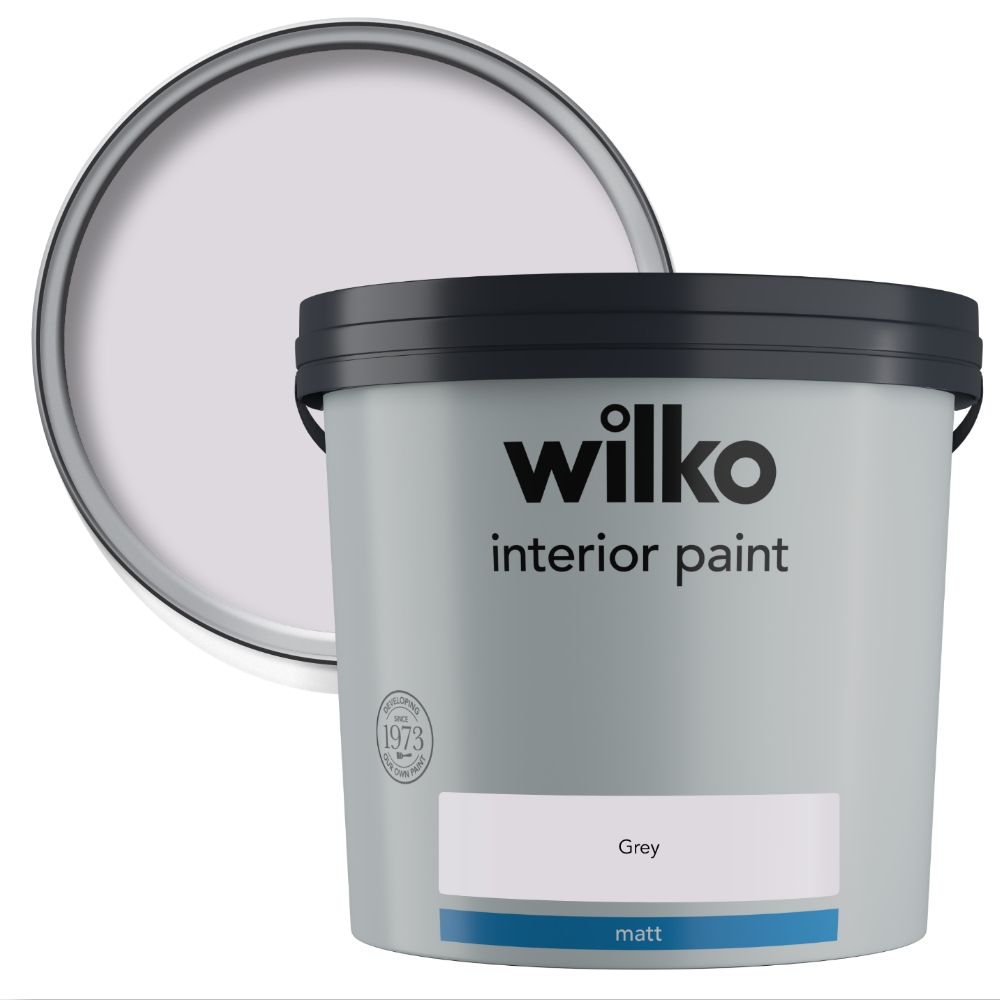 Wilko Interior Grey Matt Emulsion Paint 5L Image 1