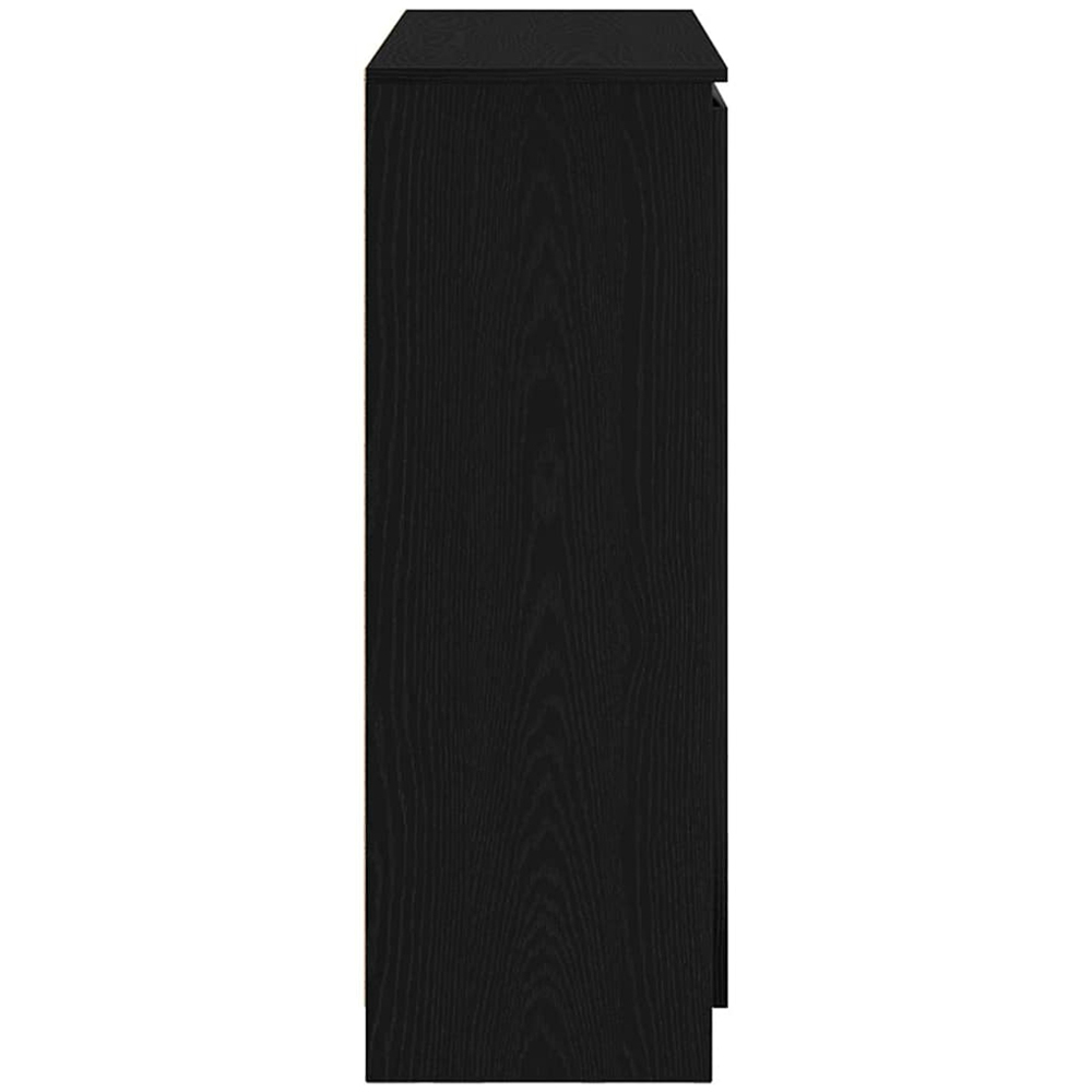 vidaXL 2 Door 4 Drawer Black Wooden Sideboard Image 7