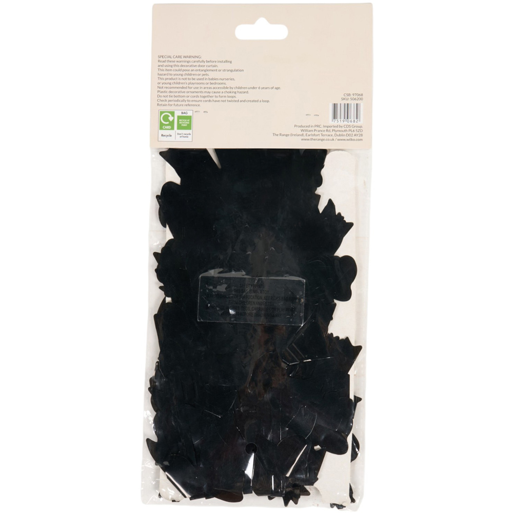 Bow Door Curtain Black Image 3
