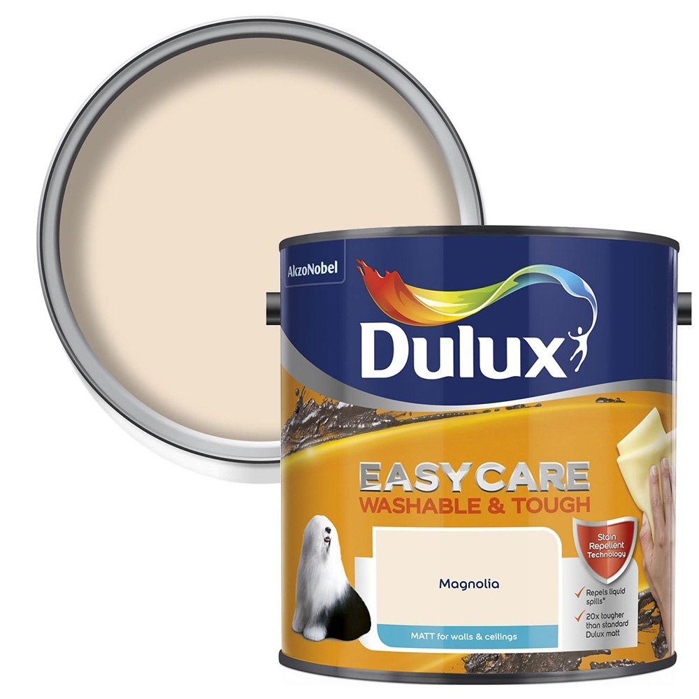 Dulux Easycare Washable & Tough Magnolia Matt Emulsion Paint 2.5L Image 1