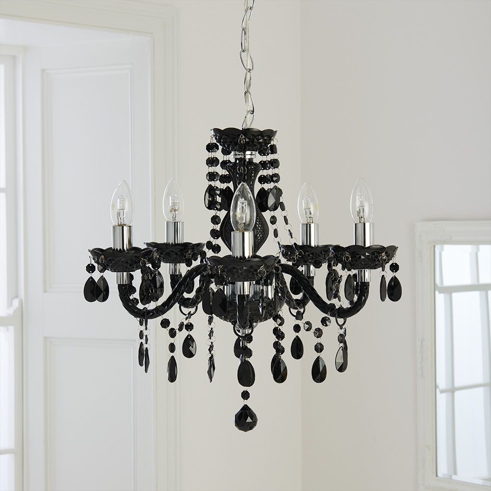 Wilko Marie Therese 5 Arm Black Chandelier Ceiling  Light Image 5