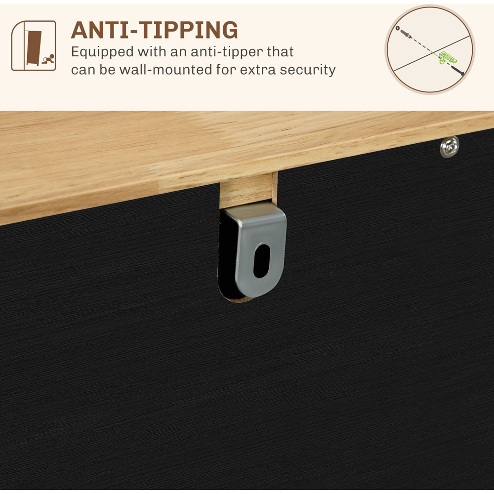 HOMCOM 3 Door 3 Drawer Black Sideboard Storage Cabinet Image 7