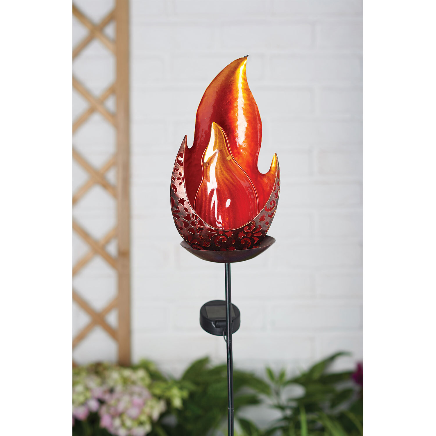 Black Solar Fire Effect Flame Stake Light Image 2