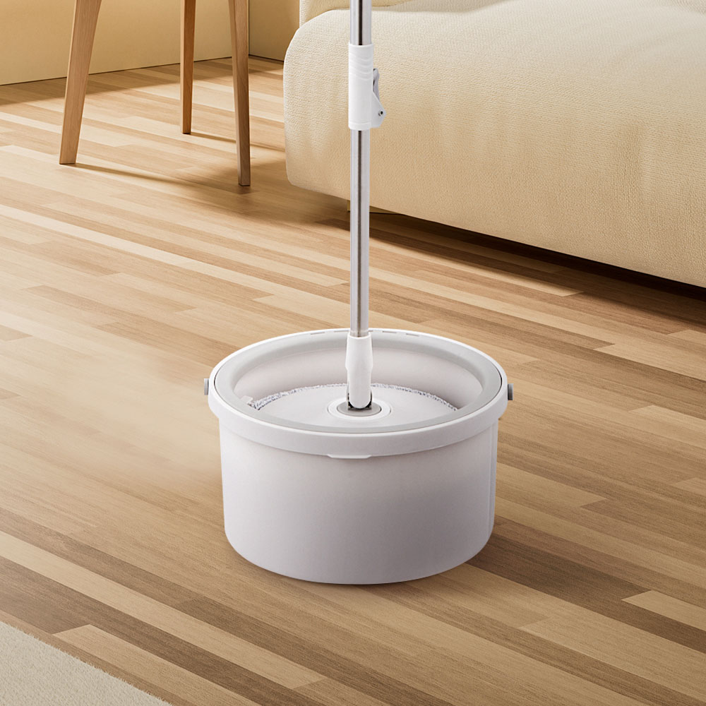 Living and Home Grey Hands Free Spin Mop Bucket Set Image 6