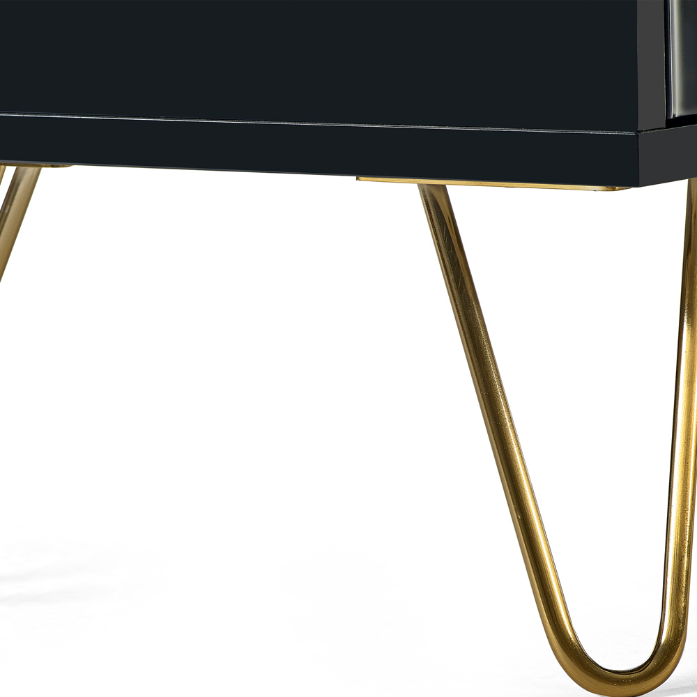 Julian Bowen Murano 2 Door 2 Shelf Matt Black TV Unit Image 7