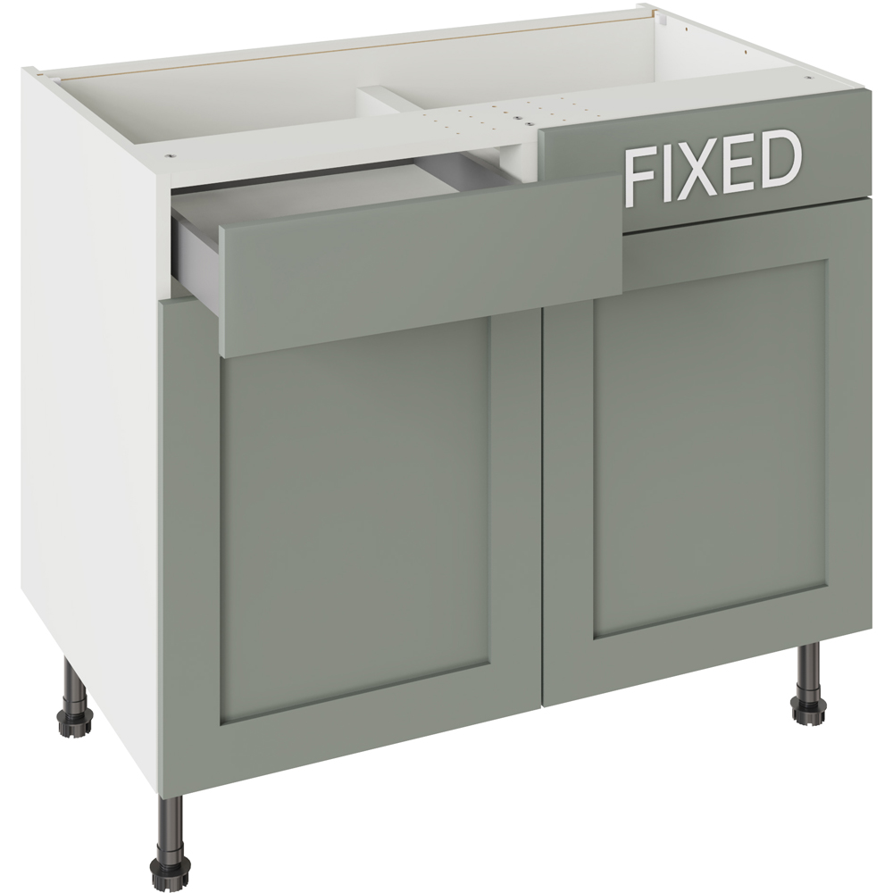Kitchen Kit Shaker Matt Sage Green Drawerline Base Cabinet 1000mm Image 3